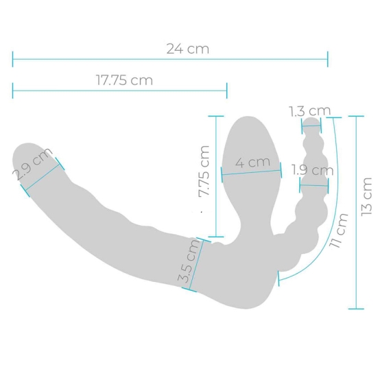 Страпон безремневой Pegasus 7" DP Strapless