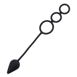 Эрекционные кольца с анальной пробкой Drop S-size