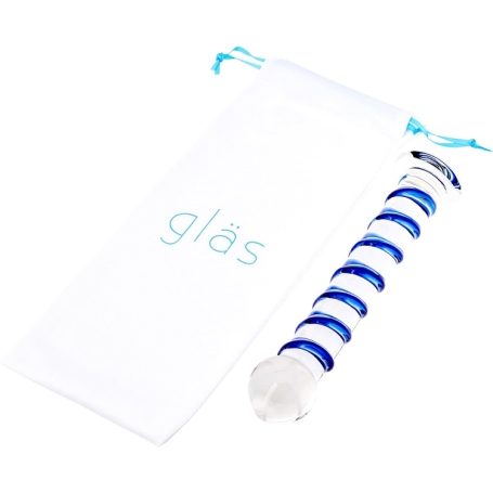 Фаллос из стекла Glas Spiral Blue